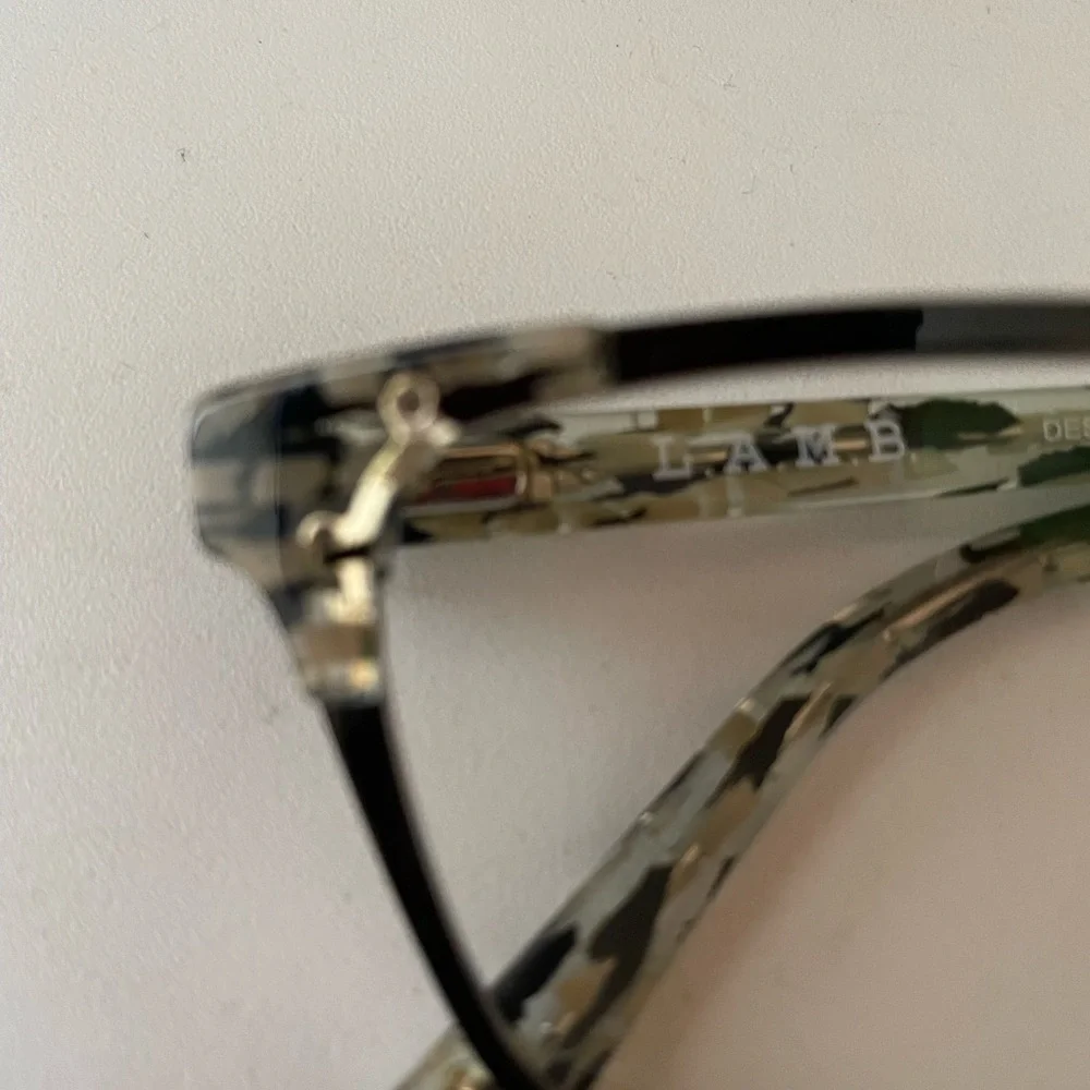 L.A.M.B. Black and Gray Patterned Eyeglasses with Case and cloth - Picture 7 of 10